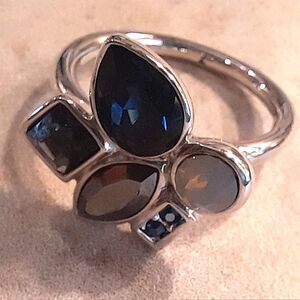 Ring Multicolored Stones Sterling Silver